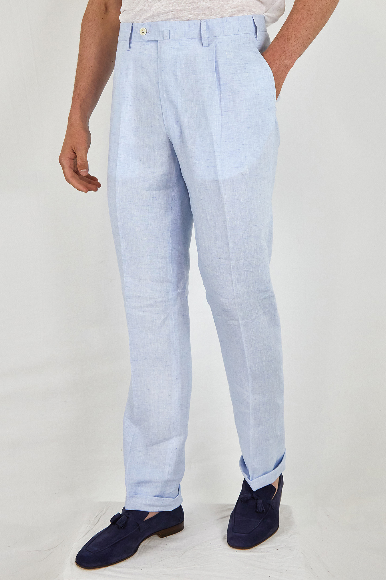 Light blue linen pants BCELESTE