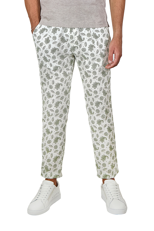 Pantaloni-Fantasia-Cashmere-bianco-e-verde